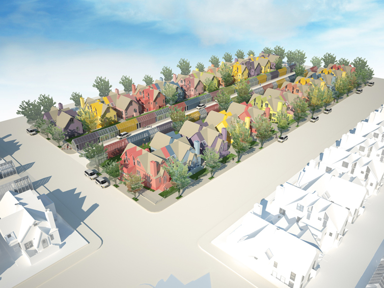 Density diversified Three housing types for Ravenswood, Queens The