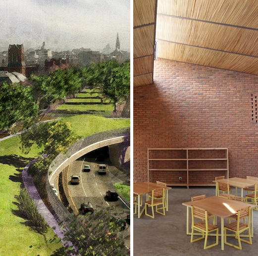 (left) dlandstudio: BQE, New York City (right) MASS Design Group: Girubuntu School, Kigali