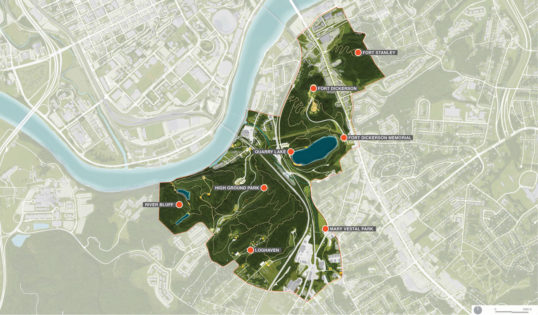PORT | Master Plan Overview of Knoxville Battlefield Loop, Knoxville, TN, 2016. Credit: Courtesy PORT.